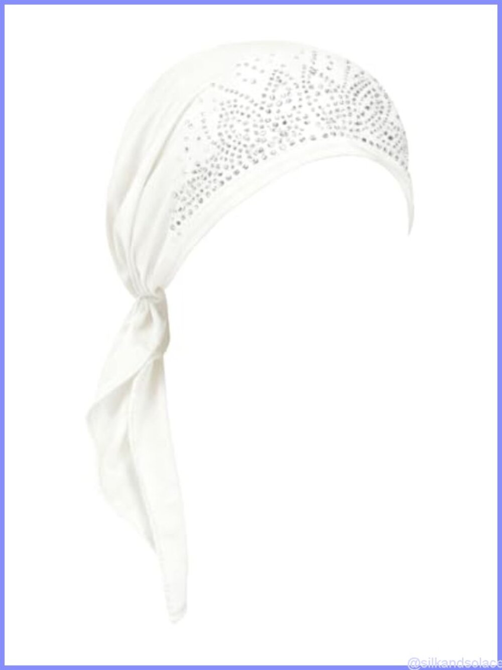 Pre-Tied Rhinestone Head Scarf Chemo Headwear for Women Soft Polyester Turban